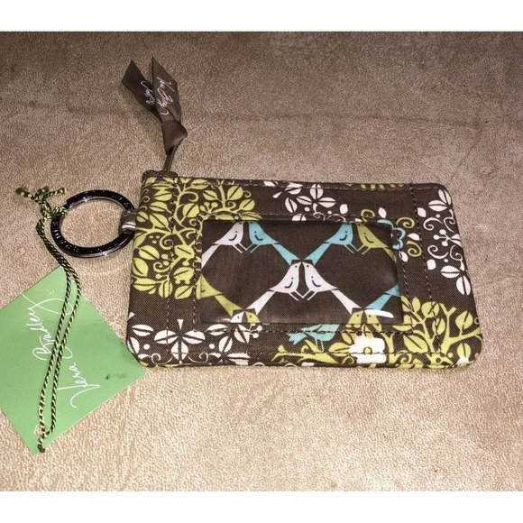 Vera Bradley Sittin In A Tree ID Wallet Key Ring Birds - Picture 1 of 6